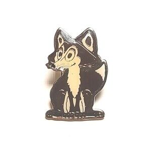 Vintage SWIB Fox Enamel Lapel Pin Brooch Foxy Woman Fox